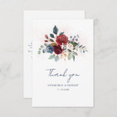 Waterverf Bloemen Greenery Script Trouwen Bedankkaart (Voorkant / Achterkant)