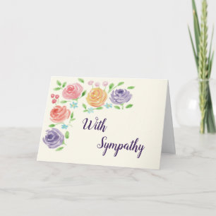 Waterverf bloemen grote lettertypekaart kaart