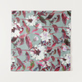 Waterverf Bloemen: Handgetekende bloemen. Wandkleed (Voorkant (horizontaal))