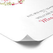 Waterverf bloemen hart met bladeren in roze en roo poster (Hoek)