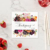 Waterverf Bloemen Herfst Boho Thanksgiving Servet (Insitu)