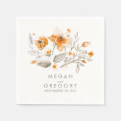 Waterverf Bloemen herfst bruiloft Servet (Voorkant)