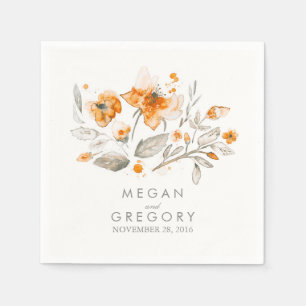 Waterverf Bloemen herfst bruiloft Servet