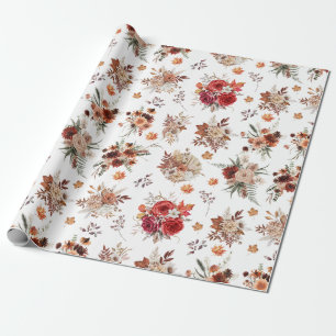 waterverf Bloemen herfst Herfstpatroon Cadeaupapier