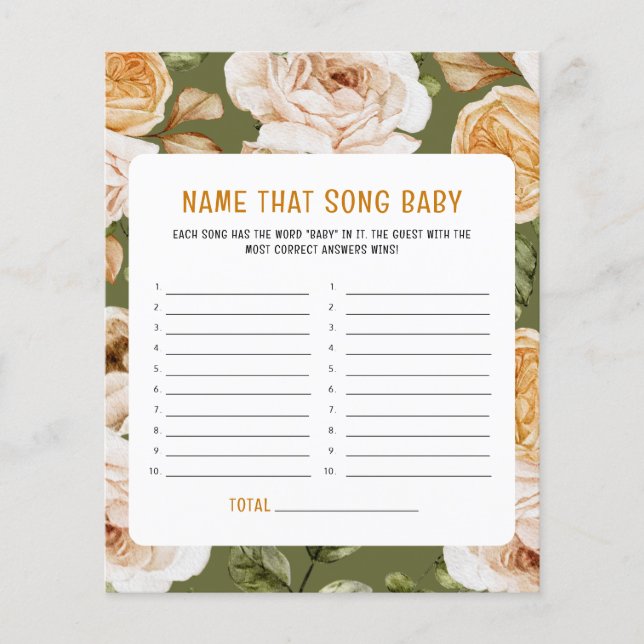 Waterverf Bloemen Herfst Naam dat liedje spel (Voorkant)