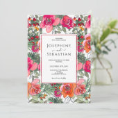 Waterverf Bloemen Holly Berries Kerstbruiloft Kaart (Staand voorkant)