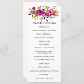 Waterverf Bloemen Huwelijksprogramma Programma (Voorkant / Achterkant)