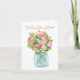 Waterverf Bloemen In Een Potje Krijg Goed Kaart