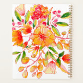 Waterverf bloemen in Oranje gepersonaliseerd Planner (Achterkant)