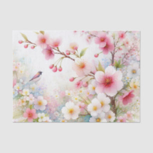 Waterverf Bloemen in pastelkleuren Tissuepapier