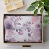 Waterverf Bloemen in Roze en Paarse Decoupage Tissuepapier (Geschenk)