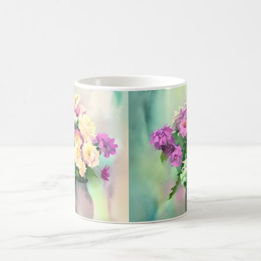 Waterverf Bloemen in Vaas Koffiemok (Center)