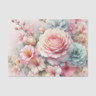 Waterverf Bloemen in zachte pastels Tissuepapier