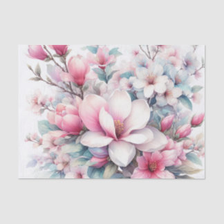 Waterverf Bloemen in zachte pastels Tissuepapier