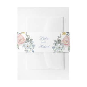 Waterverf Bloemen Invitation Belly Band Uitnodigingen Wikkel