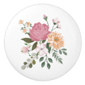 Waterverf bloemen keramische knop (Voorkant)