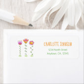 Waterverf bloemen kluffel doodle etiket (Insitu)