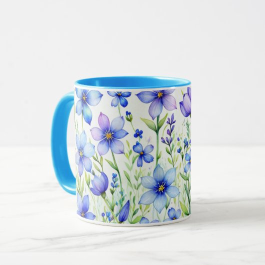 Waterverf Bloemen Koffie Mok (Voorkant links)