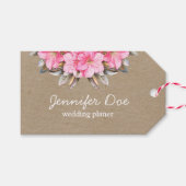 Waterverf bloemen kraft gift label cadeaulabel (Voorkant (Horizontaal))