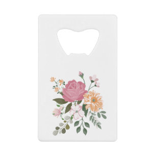 Waterverf bloemen kredietkaart flessenopener