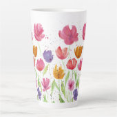Waterverf Bloemen Latte Mok (Voorkant)