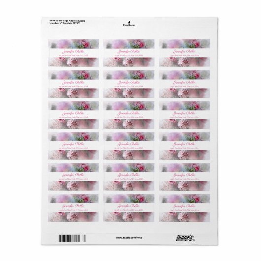 Waterverf bloemen legant schilderend modern script etiket (Full Sheet)