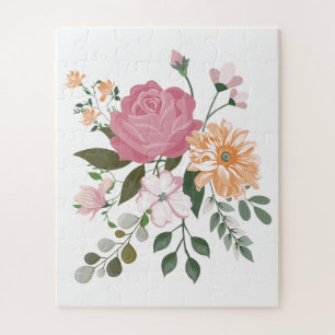 Waterverf bloemen legpuzzel