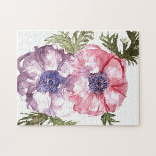 Waterverf bloemen legpuzzel