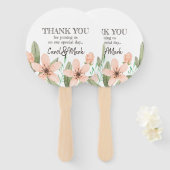 Waterverf Bloemen. Lente bruiloft. Handwaaier (Voorkant en achterkant)