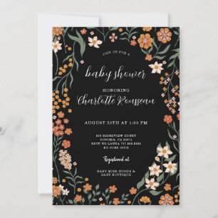 Waterverf Bloemen Lijst Baby shower Kaart