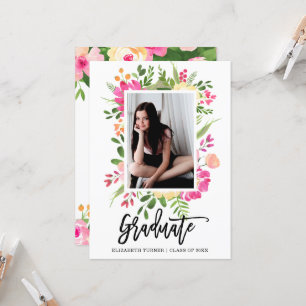Waterverf Bloemen Lijst Fotoscript Afstuderen Kaart