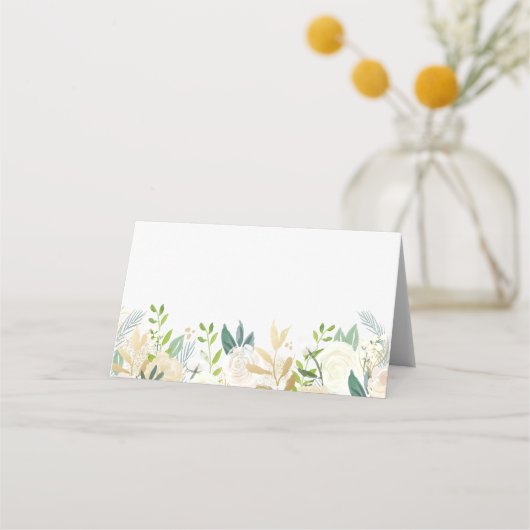 Waterverf bloemen met Gold Foil Greenery Wedding (Voorkant)