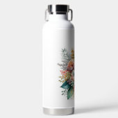 Waterverf Bloemen met Naam Waterfles (Voorkant)