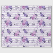 Waterverf bloemen met strepen cadeaupapier (Vlak)