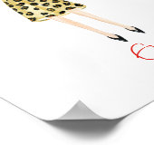 Waterverf bloemen Mode Meisje Poster (Hoek)