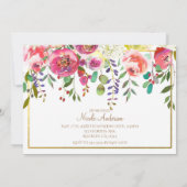 Waterverf Bloemen Modern verjaardagsfeest Kaart (Achterkant)