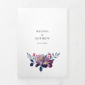 Waterverf Bloemen Moderne QR Code Huwelijk Drieluik Uitnodiging (Cover)