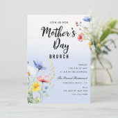 Waterverf Bloemen Moederdag Brunch Party Kaart (Staand voorkant)