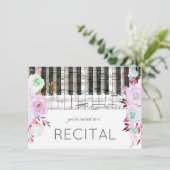 waterverf bloemen muziek recital kaart (Staand voorkant)