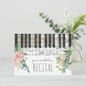 waterverf bloemen muziek recital kaart (Staand voorkant)