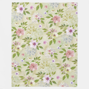 Waterverf bloemen naadloos patroon II + uw idee Fleece Deken