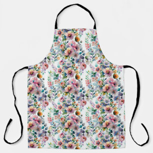 Waterverf Bloemen Naadloos Patroon Schort