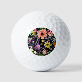 Waterverf Bloemen Naadloos Tuinpatroon Golfballen