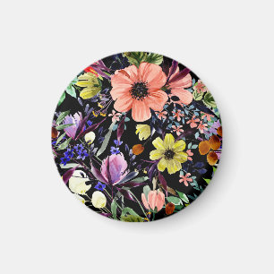 Waterverf Bloemen Naadloos Tuinpatroon Magneet