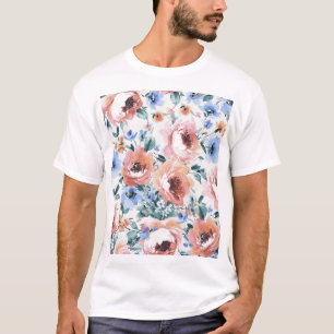 Waterverf bloemen, naadloze patroonillustratie. t-shirt