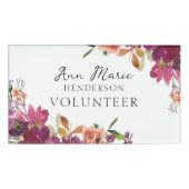 Waterverf bloemen naambadge (Voorkant)