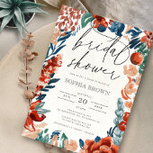 Waterverf Bloemen Oranje Boheemse Vrijgezellenfees Kaart