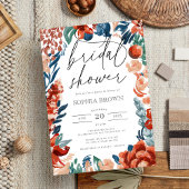 Waterverf Bloemen Oranje Boheemse Vrijgezellenfees Kaart