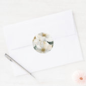 Waterverf Bloemen Paar Initialen Bruiloft Ronde Sticker (Envelop)