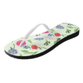 Waterverf Bloemen Paar Teenslippers (Schuin)